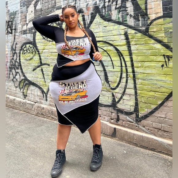 Fashion Nova Skirts Two Piece Race You To It Skirt Set Poshmark